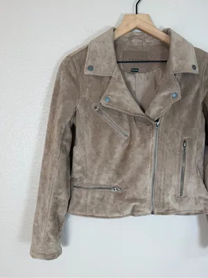 Blank NYC Taupe Suede Moto Jacket size Small $198 thumbnail 8