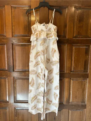 Billabong x Sincerely Jules Twist Flirt Palm Print Jumpsuit Size Small Tie Front thumbnail 5