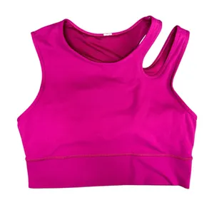 Lululemon Mastered Motion Cropped Cutout Tank Top Magenta Purple MGPR 12 thumbnail 1