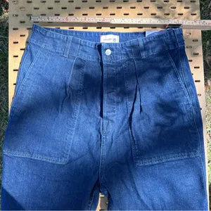 Anthropologie Sundry Ultra High Rise Pleated Carpenter Wide Leg Jeans Size 31 thumbnail 2