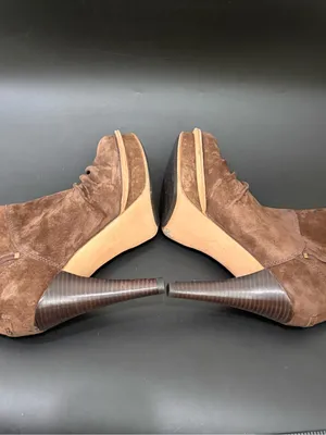 UGG Australia Brown Suede Bianka Heeled Booties 8 thumbnail 6
