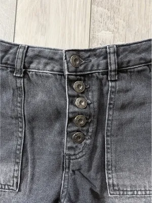 Free People Whimsigoth Jesse Carpenter Washed Black Denim Cotton Shorts 24 thumbnail 6