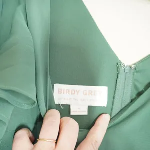 Birdy Grey NEW Hannah Chiffon Maxi Dress Eucalyptus Green Flutter Sleeve V-Neck thumbnail 6