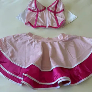 💖✨ Y2K Cosplay Pink Princess Satin Co-Ord Set – Corset Top + Ruffle Skirt Medium ✨💖 thumbnail 2