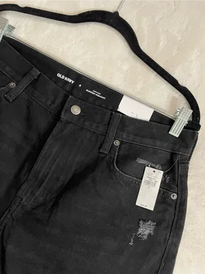 Old Navy High-Rise Slough straight 5” inseam black Distressed Denim shorts 8 thumbnail 8