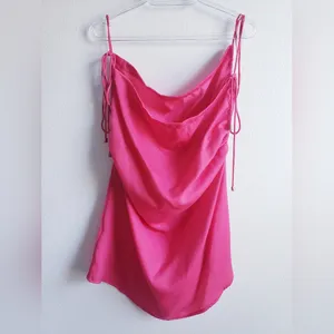 Free People Hattie Silky Tunic Hot Pink thumbnail 5