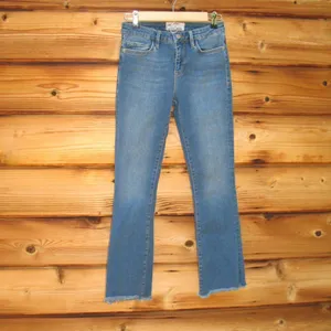 Free People Straight High Waist Frayed Hem Jeans thumbnail 4