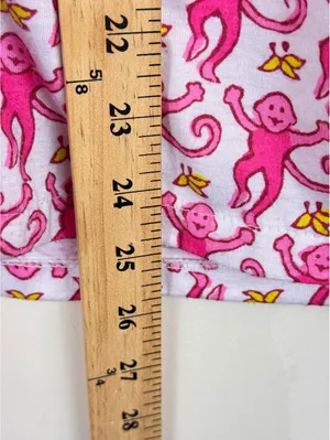 Pink Monkey Print Pajama Set Short Sleeve Top & Shorts Size L thumbnail 6