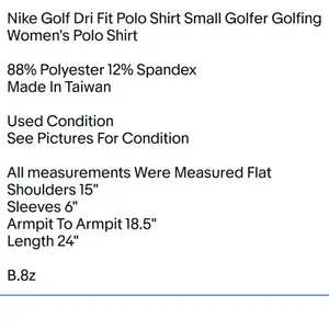 Nike Golf Dri Fit Polo Shirt Small Golfer Golfing Women's Polo Shirt thumbnail 7