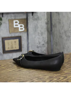 A New Day Womens Valentina Pointed Toe Buckle Ballet Flats 94462479 Black 7M thumbnail 2