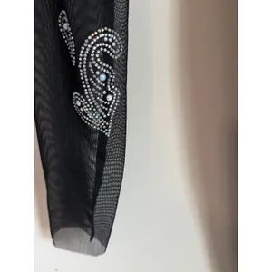 Cinq a Sept Studded Dress Womens 4 Black Mesh Mock Neck Ruched Long Sleeve thumbnail 8