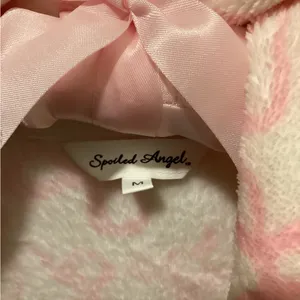 Spoiled Angel Pink and White Fleece Robe thumbnail 2