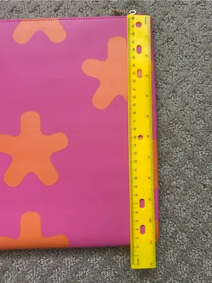 Pink and Orange Patterned Tablet laptop Sleeve with Zip Closure thumbnail 2