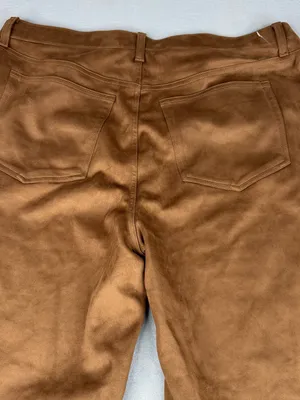 Abercrombie Curve Love 90s Relaxed Faux Suede Pants Brown NWT 34R thumbnail 4