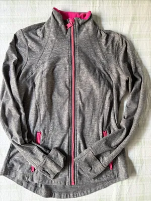 Lululemon Define Gray & Pink Active Zip-Up Jacket thumbnail 7
