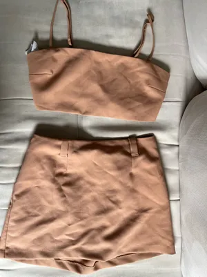 Abercrombie Tan Matching Set (Crop Top and Skirt) NWOT thumbnail 1