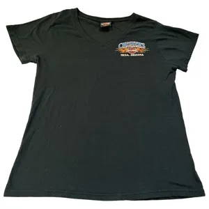 Harley-Davidson Women's V-neck Chester's Mesa, Arizona T-shirt Black Medium thumbnail 4