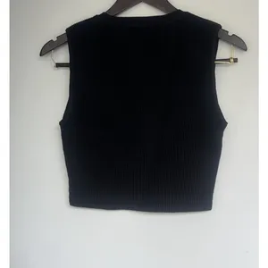 Babaton Sculpt Knit Muscle Ribbed Crop Tank Womens Size Medium Minimalist Career thumbnail 4