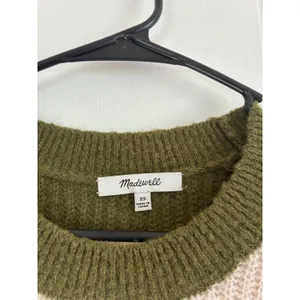 Madewell Womens XS Alpaca Blend Striped Crewneck Sweater Green Cream thumbnail 5