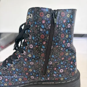 True Craft Korri 3 Floral Combat Boots Black Multicolor Lace Up Side‎ Zip 9.5 M thumbnail 10