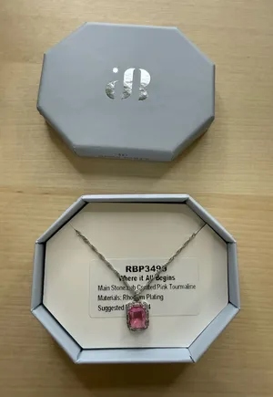 Bomb Party Pink Rhodium Necklace thumbnail 1