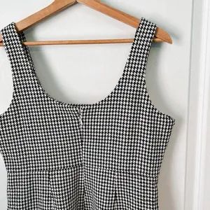 Pink Lily 💌 My Biggest Fan Black‎ And White Houndstooth Mini Dress Game Day Dress Football thumbnail 4