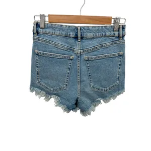 Zara‎ Womens Medium Wash High Rise Cut Off Distressed Denim Jean Shorts Size 4 thumbnail 2