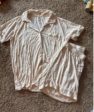Bum Bunny cream bamboo pajama set Size XL thumbnail 1