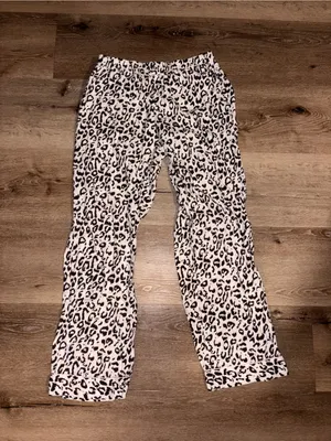Victoria's Secret Black and White Leopard Print Pajama Pants thumbnail 1