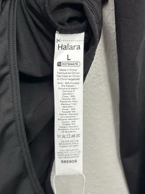 NWT Halara Round Neck Long Sleeve Bodysuit Size large Black Bodycon Stretch Fit thumbnail 4