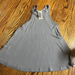 Free People Tank Top Size XS Gray Ribbed Racerback Swing thumbnail 1