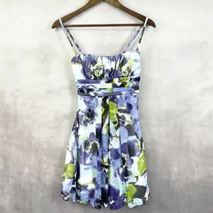 Y2K Floral Mini Dress Womens XS Empire Waist Watercolor HoCo Party Fairy Whimsy‎ thumbnail 3