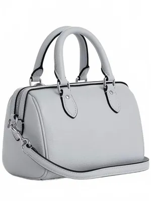 Coach Mini Rowan Crossbody Bag With Charms Pebbled Leather/Silver/Ice Blue NEW thumbnail 5