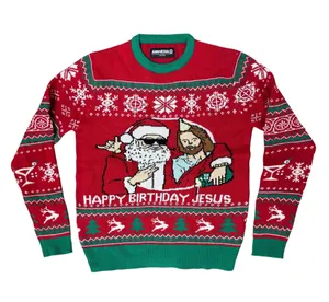 Happy Birthday Jesus Medium Christmas Sweater thumbnail 1