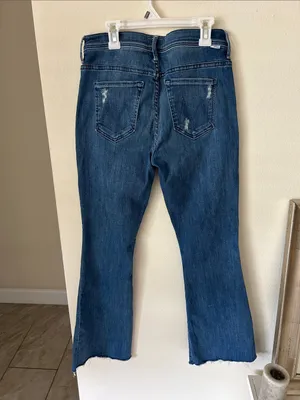MOTHER The Weekender Fray flare denim Jeans Graffiti‎ Girl Wash 28” thumbnail 8