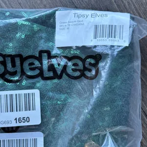NEW Tipsy Elves Emerald Green Sequin Mini Skirt Medium High Waist Party Holiday thumbnail 5