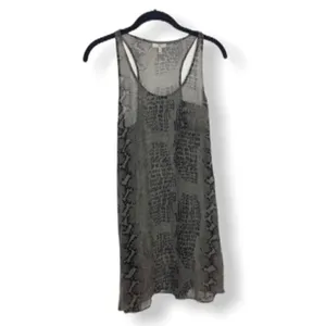 Joie Sheer Animal Print Racerback Tank Top Women’s Size Small Gray Long Layering thumbnail 2
