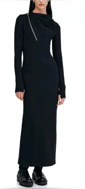 MARELLA Black Long-Sleeve Broome Dress Size Large NWT - C71-015 thumbnail 1