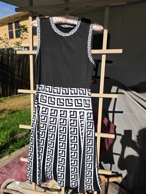 Dress with Black Greek Key Trim Small thumbnail 2