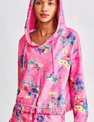 LoveShackFancy x Beach Riot Jenna Cropped Hoodie Sweatshirt thumbnail 1