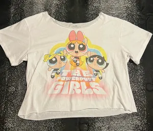 Womens large Powerpuff Girls short sleeve cropped Tshirt thumbnail 1