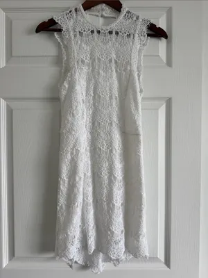 Free People Intimately White Lace Backless Mini Dress Small Bridal thumbnail 2