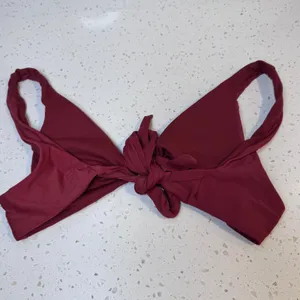 Becca‎ by Rebecca Virtue Womens Burgundy Front Tie Bikini Top Size Small S thumbnail 2