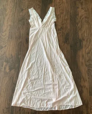Vintage Faux Wrap Nightgown Pink Size M thumbnail 8