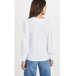 Nation LTD Loren Smocked Tee in White thumbnail 3