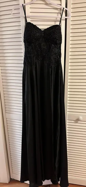 David’s Bridal Strapless Black Prom Dress thumbnail 2