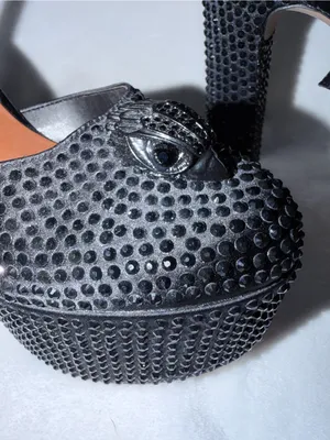 Kurt Geiger Black Crystal-Embellished Platform Slingbacks thumbnail 5