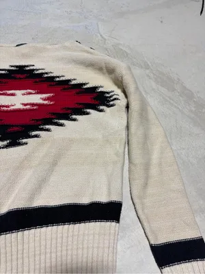 Ralph Lauren jeans co Cream Aztec Pattern Knit Sweater medium thumbnail 3