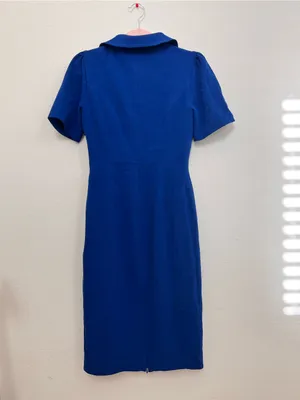 Dress the Population Gloria Blue Front Zip Pencil Sheath Dress Women's Small thumbnail 4