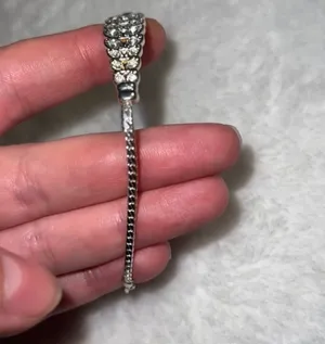 Statement Classy Rhinestone Silver Tone Bracelet thumbnail 3